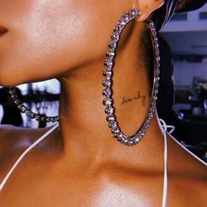 ✨ 2/$18 Silver Giant Gem  Hoop Earrings ( 3 in diameter)